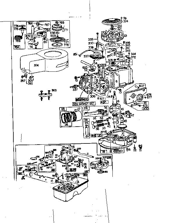 Replacement Parts Diagram and Parts List for 110908 0459-01 - 0459-01 Briggs and Stratton Engine